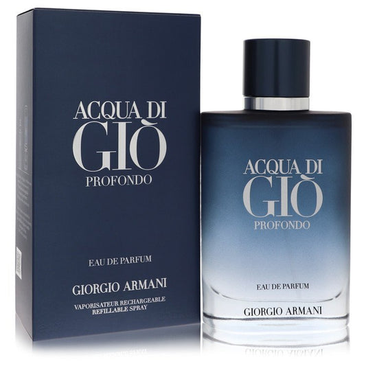 Acqua Di Gio Profondo by Giorgio Armani Eau De Parfum Spray Refillable 3.3 oz Men